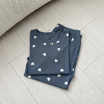 2 Pcs Women's Stitched Jersey Printed Night Suit thumbnail 3