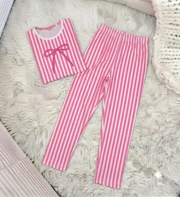 2 Pcs Women's Stitched Jersey Printed Night Suit thumbnail 3
