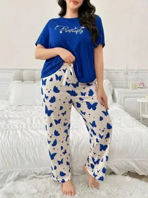 2 Pcs Women's Stitched Jersey Printed Night Suit