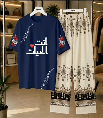 2 Pcs Women's Stitched Cotton Jersey Printed Night Suit