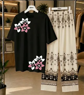 2 Pcs Women's Stitched Cotton Jersey Printed Night Suit