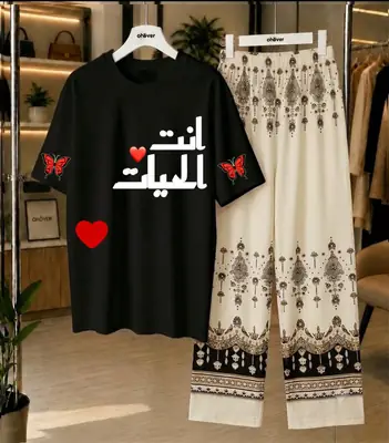 2 Pcs Women's Stitched Cotton Jersey Printed Night Suit