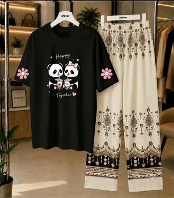 2 Pcs Women's Stitched Cotton Jersey Printed Night Suit