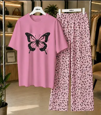 2 Pcs Women's Stitched Cotton Jersey Printed Night Suit