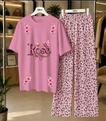 2 Pcs Women's Stitched Cotton Jersey Printed Night Suit