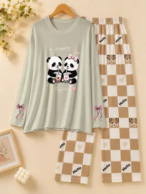 2 Pcs Women's Stitched Jersey Printed Night Suit