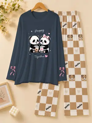 2 Pcs Women's Stitched Jersey Printed Night Suit