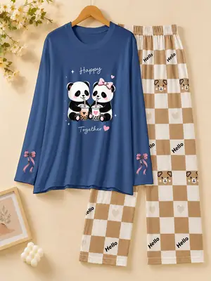 2 Pcs Women's Stitched Jersey Printed Night Suit