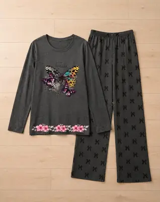 2 Pcs Women's Stitched Cotton Jersey Printed Night Suit thumbnail 2