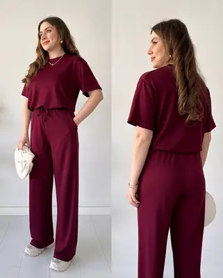 2 Pcs Women's Stitched Cotton Jersey Plain Night Suit