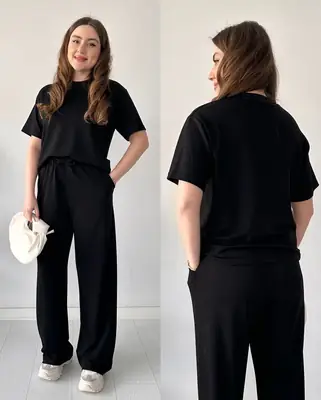 2 Pcs Women's Stitched Cotton Jersey Plain Night Suit