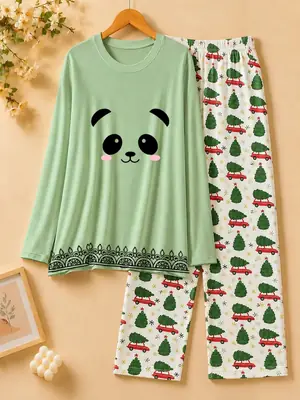 2 Pcs Women's Stitched Cotton Jersey Printed Night Suit