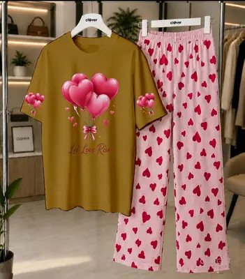 3 Pcs Women's Stitched Cotton Jersey Printed Night Suit