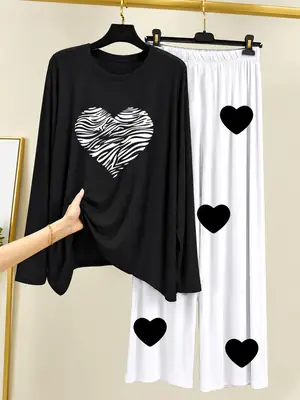 2 Pcs Women's Stitched Cotton Jersey Printed Night Suit