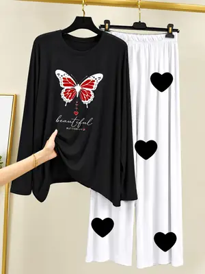 2 Pcs Women's Stitched Cotton Jersey Printed Night Suit