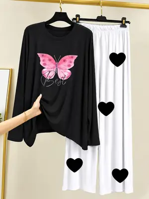 2 Pcs Women's Stitched Cotton Jersey Printed Night Suit