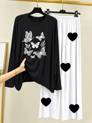 2 Pcs Women's Stitched Cotton Jersey Printed Night Suit