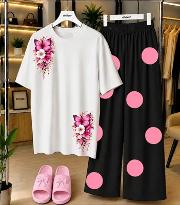 2 Pcs Women's Stitched Cotton Jersey Printed Night Suit