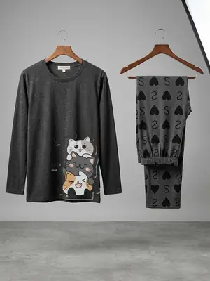 2 Pcs Women's Stitched Cotton Jersey Printed Night Suit