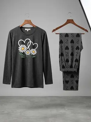 2 Pcs Women's Stitched Cotton Jersey Printed Night Suit