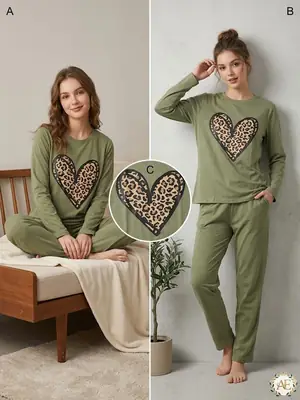 2 Pcs Women's Stitched Jersey Printed Night Suit