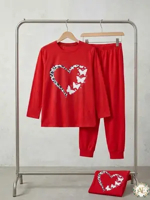 2 Pcs Women's Stitched Jersey Printed Night Suit