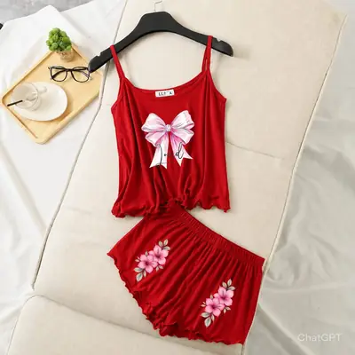 Cotton Jersey Printed Light Weight Camisole Set thumbnail 4