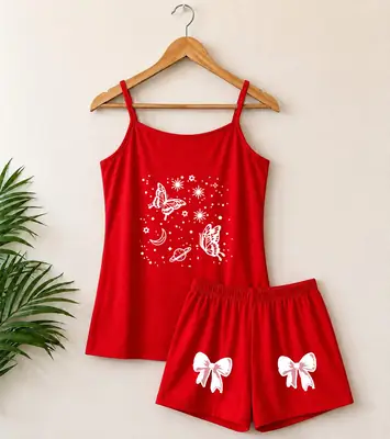 Cotton Jersey Printed Light Weight Camisole Set
