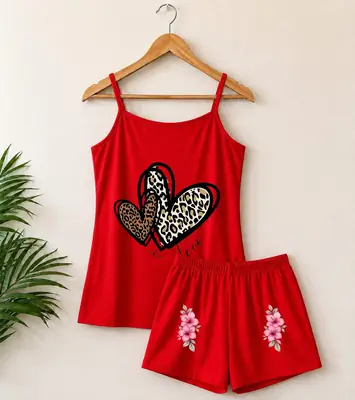 Cotton Jersey Printed Comfortable And Lightweight Camisole Set
