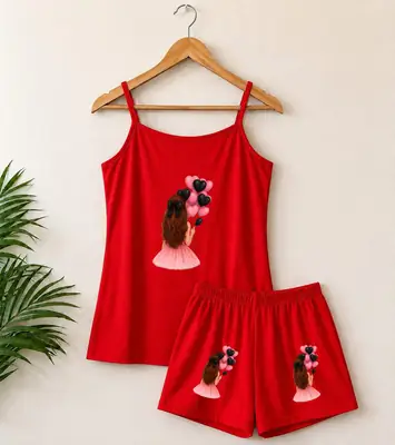 Cotton Jersey Printed Comfortable And Lightweight Camisole Set