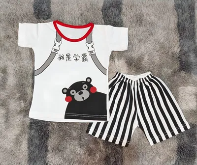 2 Pcs Girl's Stitched Cotton Jersey Printed Pajama And Shirt thumbnail 2