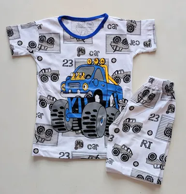 2 Pcs Girl's Stitched Cotton Jersey Printed Pajama And Shirt thumbnail 2