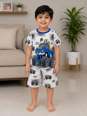 2 Pcs Girl's Stitched Cotton Jersey Printed Pajama And Shirt thumbnail 4