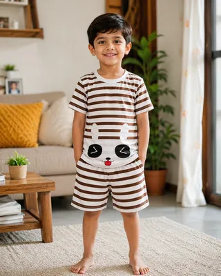 2 Pcs Girl's Stitched Cotton Jersey Printed Pajama And Shirt thumbnail 4
