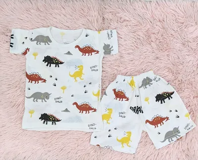2 Pcs Girl's Stitched Cotton Jersey Printed Pajama And Shirt thumbnail 2