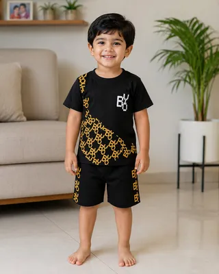2 Pcs Girl's Stitched Cotton Jersey Printed Pajama And Shirt thumbnail 4