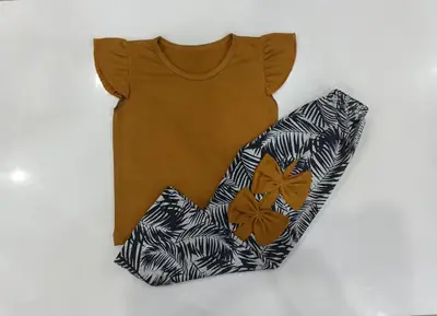 2 Pcs Girl's Stitched Cotton Jersey Printed Pajama And Shirt thumbnail 3