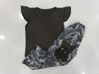 2 Pcs Girl's Stitched Cotton Jersey Printed Pajama And Shirt thumbnail 3