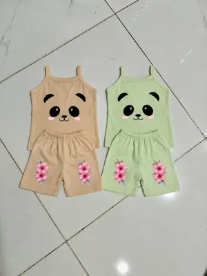 2 Pcs Unisex Jersey Printed T-Shirt And Shorts Set thumbnail 3
