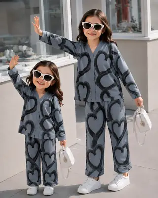 2 Pcs Girl's Cotton Jersey Printed Co-ord Set thumbnail 3