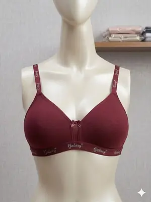 Jersey Plain Padded Bra Imported Item Branded Soft Foam Bra thumbnail 2
