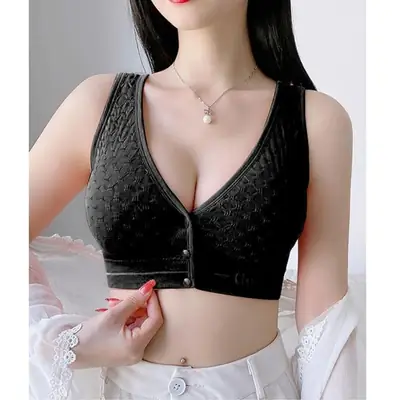 Jersey Chikan Embroidered Padded Bra Top