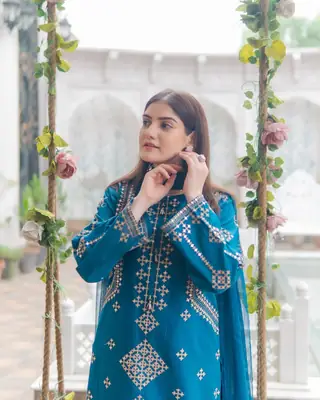 3 Pcs Women's Stitched Cotton Embroidered Suit