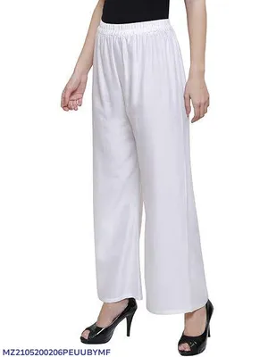 White Wide Leg Pants 38 Inches High Waist