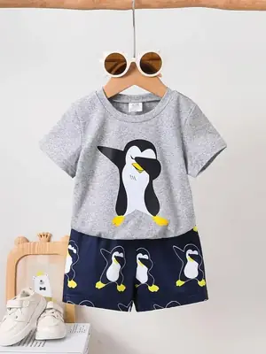2 Pcs Boy's Stitched Jersey Printed Night Suit