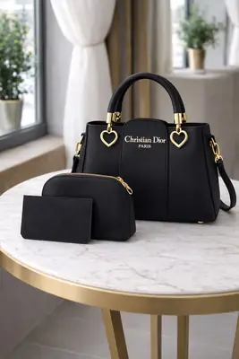 Girl's Leather Plain Hand Bag Set thumbnail 5