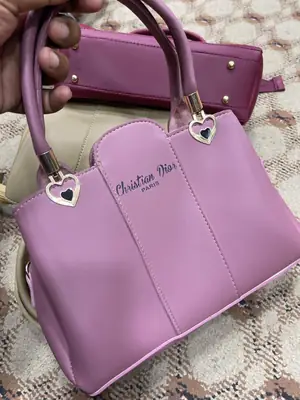 Girl's Leather Plain Hand Bag Set thumbnail 9