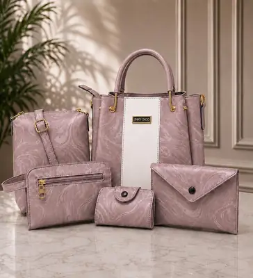 Girl's Leather Textured Hand Bag Set
