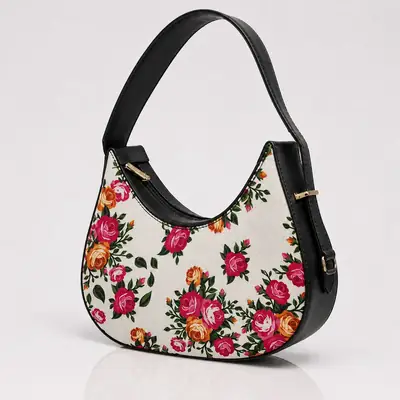 Floral Hobo Bag Canvas Adjustable Handle thumbnail 6