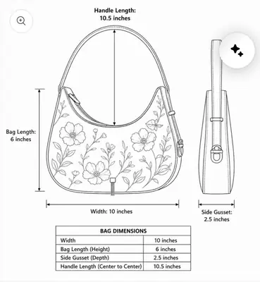 Floral Rexgine Hobo BagAdjustable Handle thumbnail 5